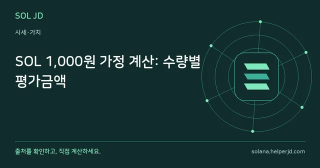 SOL 1,000원 가정 계산: 수량별 평가금액 안내 카드
