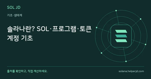 솔라나란? SOL·프로그램·토큰 계정 기초 안내 카드